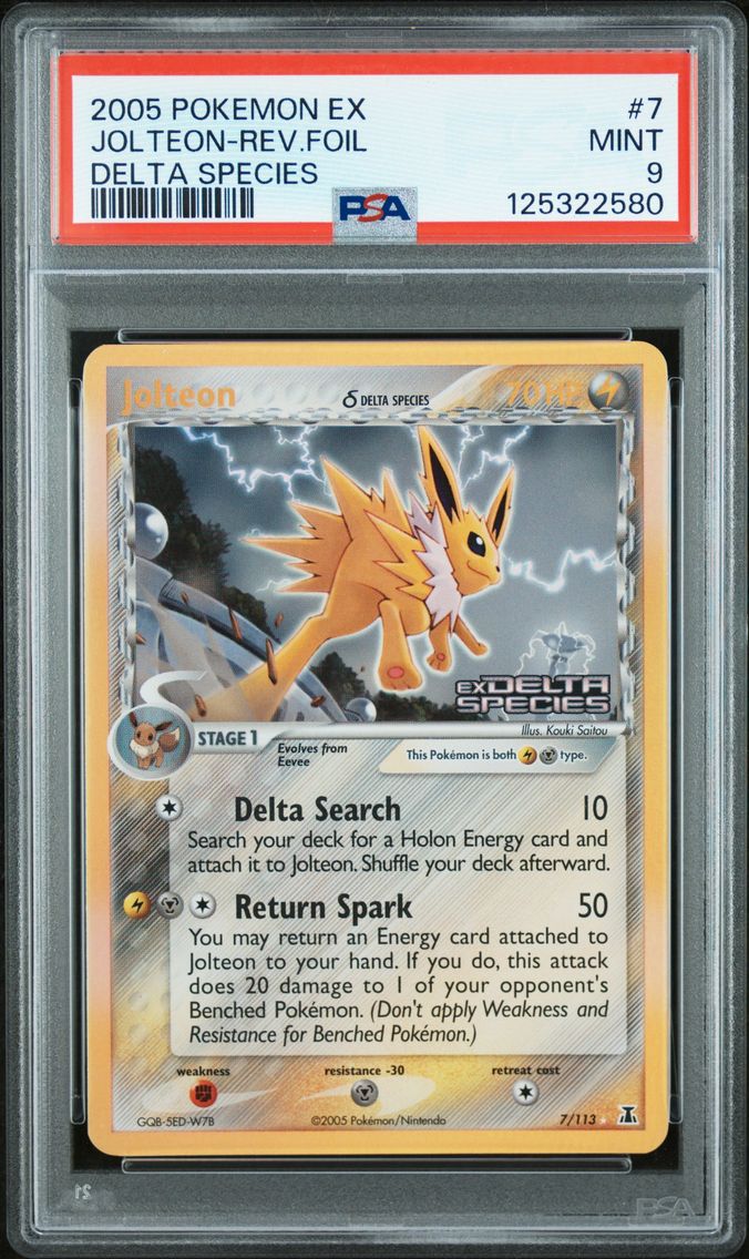 2005 #7 Jolteon-Reverse Foil PSA 9 EX Delta Species