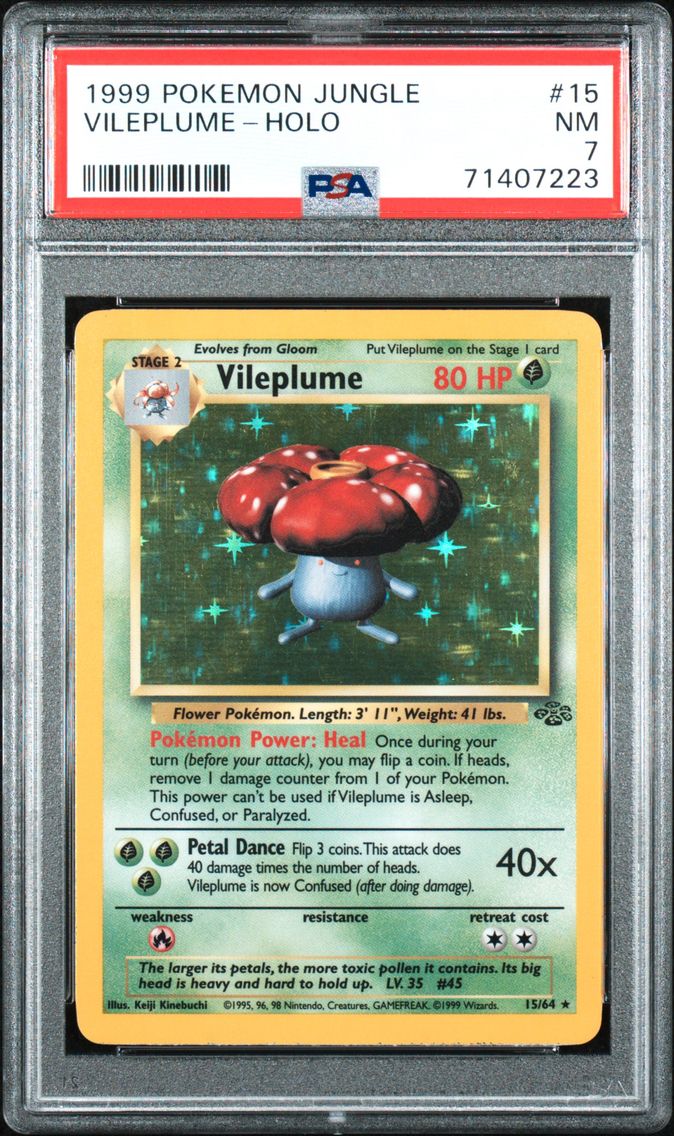 1999 #15 Vileplume-Holo PSA 7 Jungle
