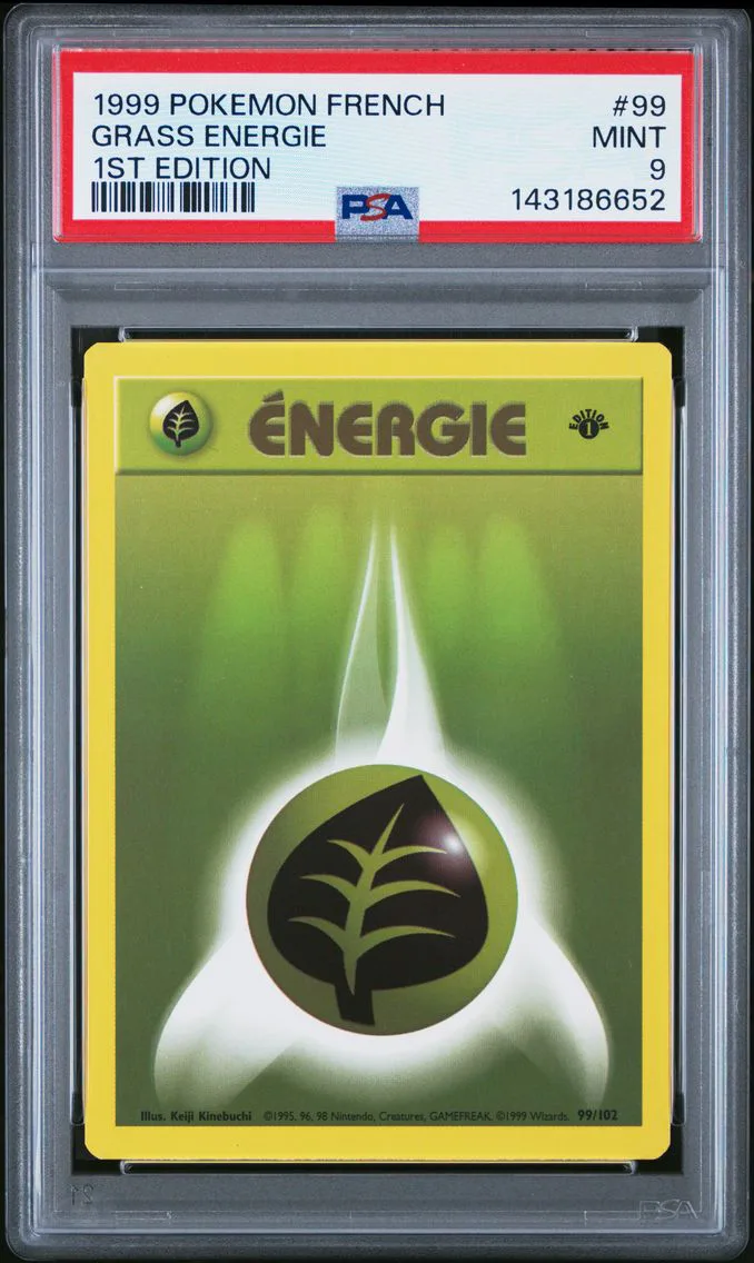 1999 #99 Grass Energie 1st Edition PSA 9 French Pokemon