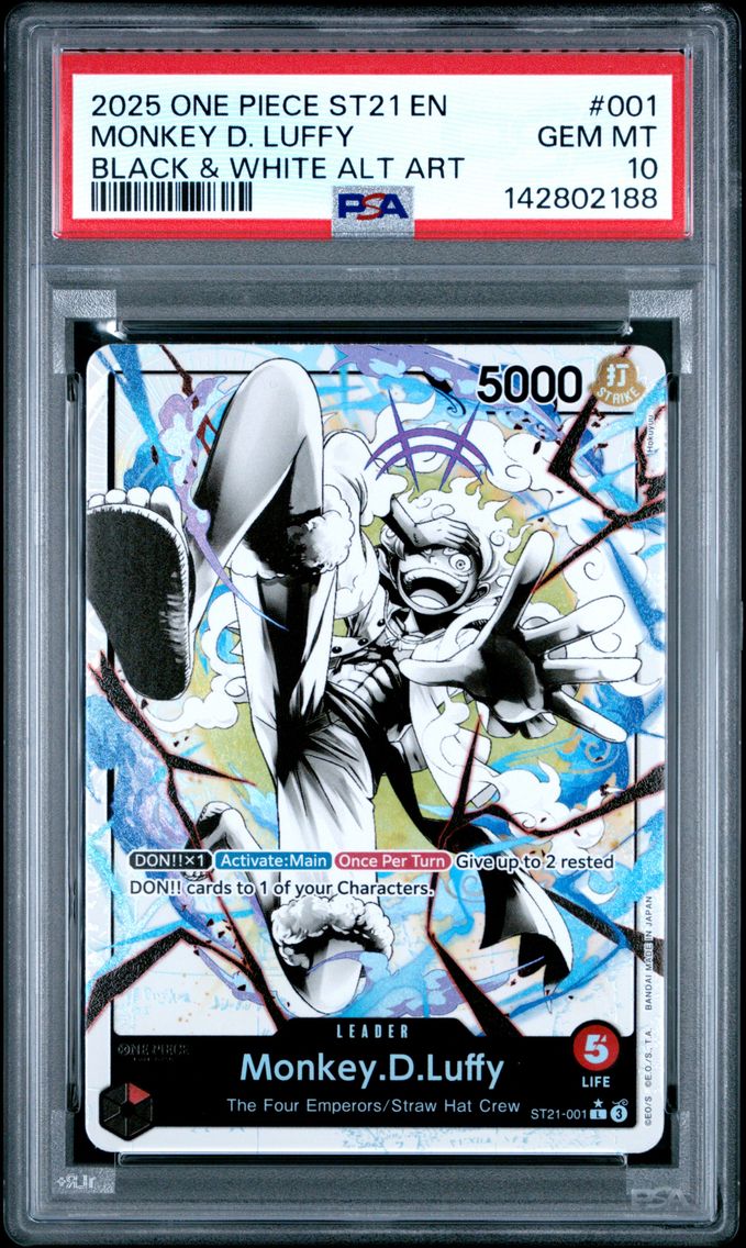 2025 #001 Monkey D. Luffy PSA 10 Starter Deck ST21-EX Gear 5 One Piece