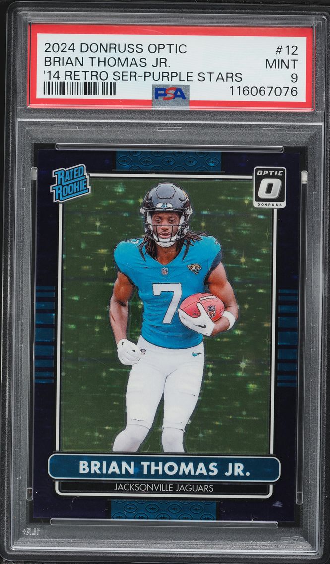 2024 #12 Brian Thomas Jr. PSA 9 Panini Donruss Optic 2014 Retro Series Football