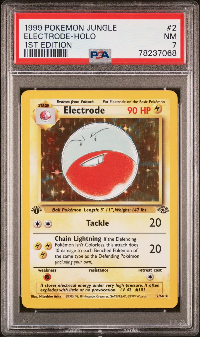 1999 #2 Electrode-Holo 1st Edition PSA 7 Jungle