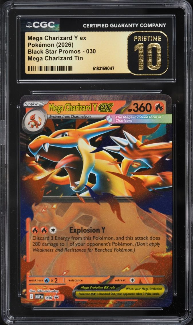 2026 Pokemon Mega Evolution Promo Tin Mega Charizard Y EX #30 CGC 10 PRISTINE