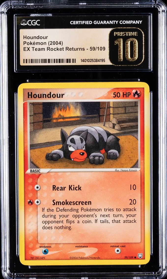 2004 #59 Houndour CGC 10 Perfect Pokemon | EX Team Rocket Returns