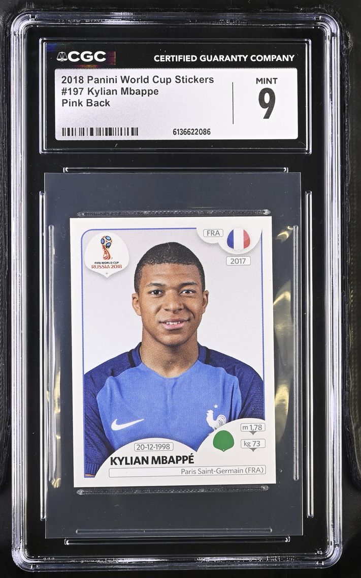 2018 #197 Kylian Mbappe CGC 9 Panini World Cup Stickers