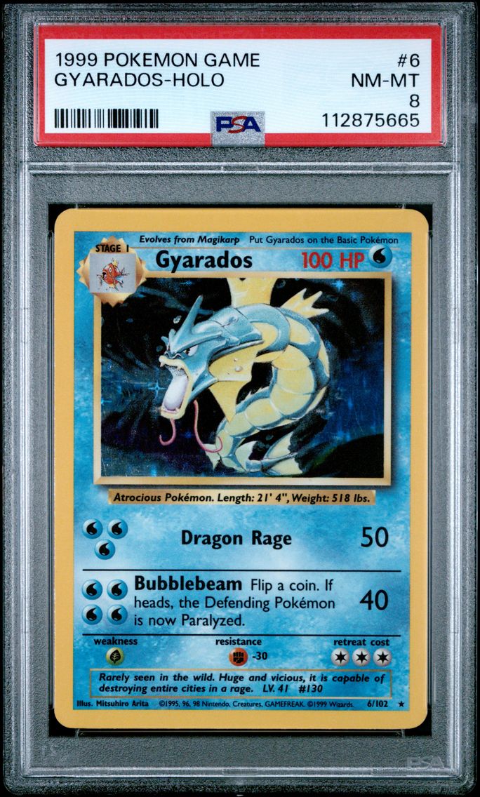 1999 #6 Gyarados-Holo PSA 8 Game