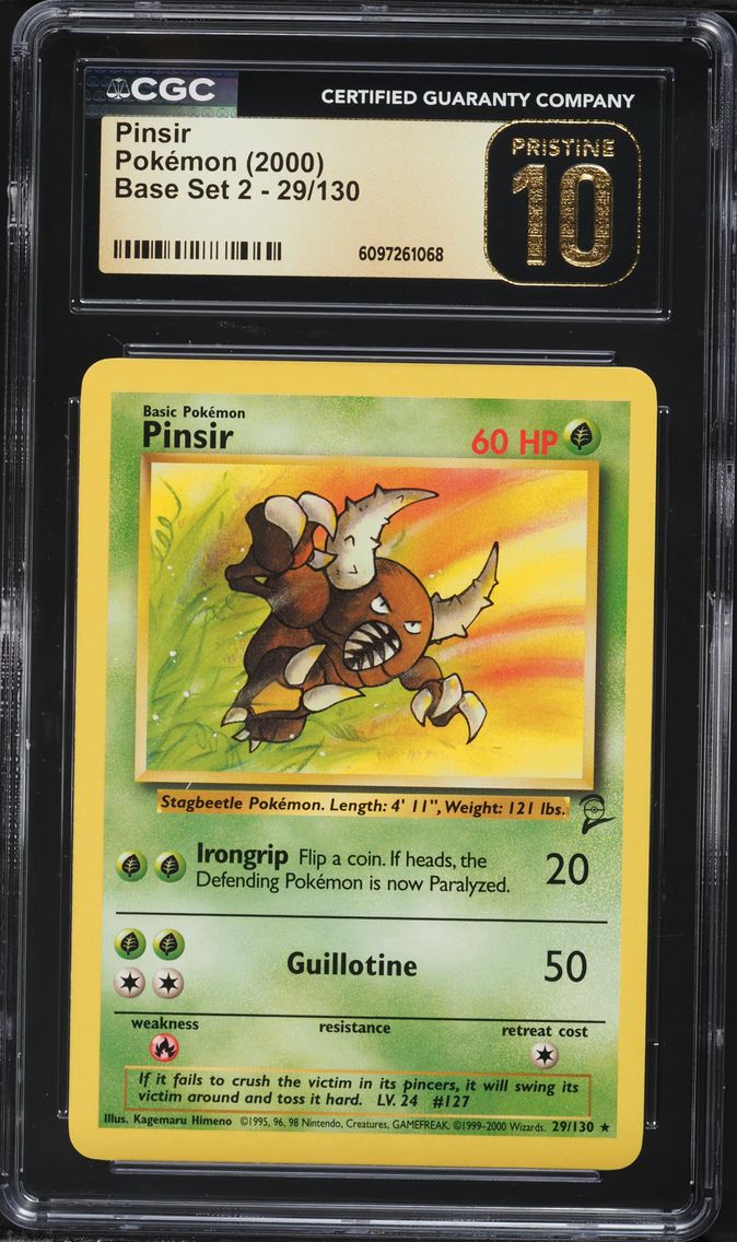 2000 #29 Pinsir CGC 10 Pristine Game Base II Pokemon