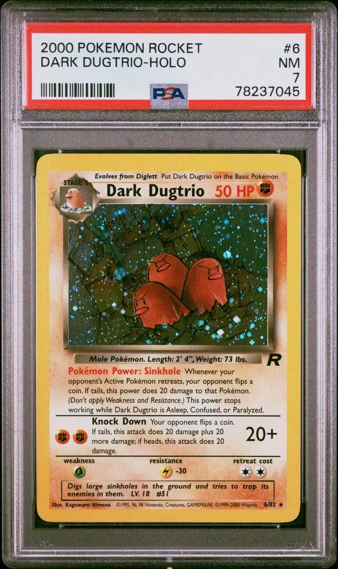2000 #6 Dark Dugtrio-Holo PSA 7 Rocket