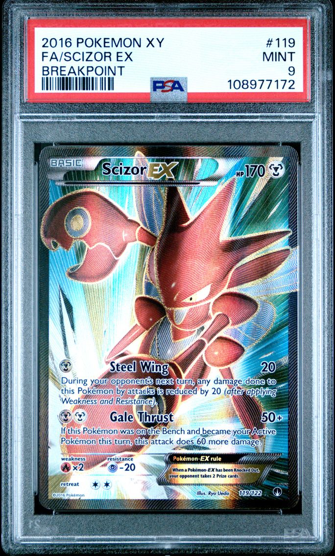 2016 #119 Full Art/Scizor EX PSA 9 XY Breakpoint Pokemon