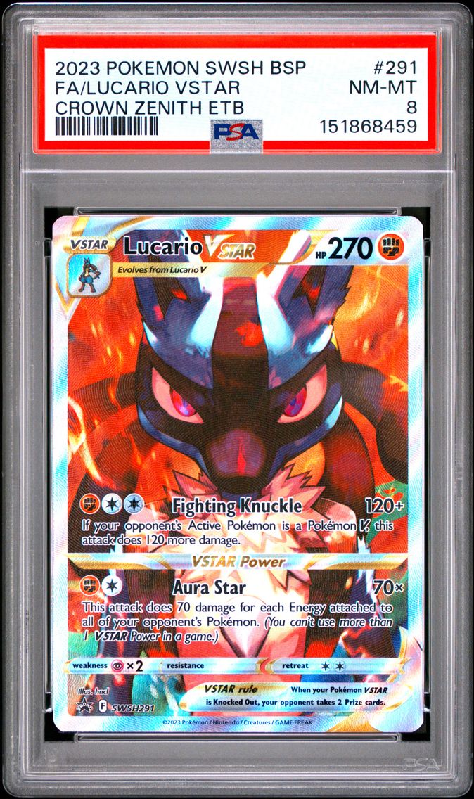 2023 #291 Full Art/Lucario Vstar PSA 8 Swsh Black Star Promo