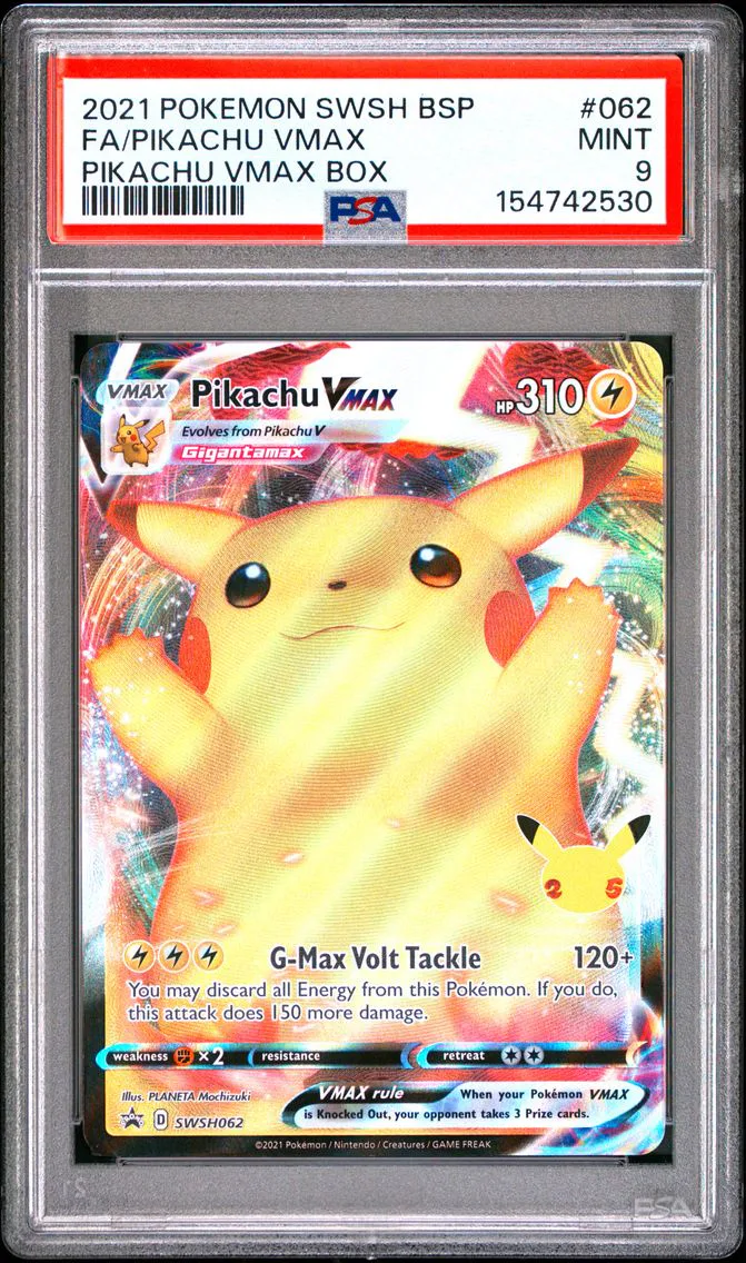 2021 #062 Full Art/Pikachu Vmax PSA 9 Swsh Black Star Promo