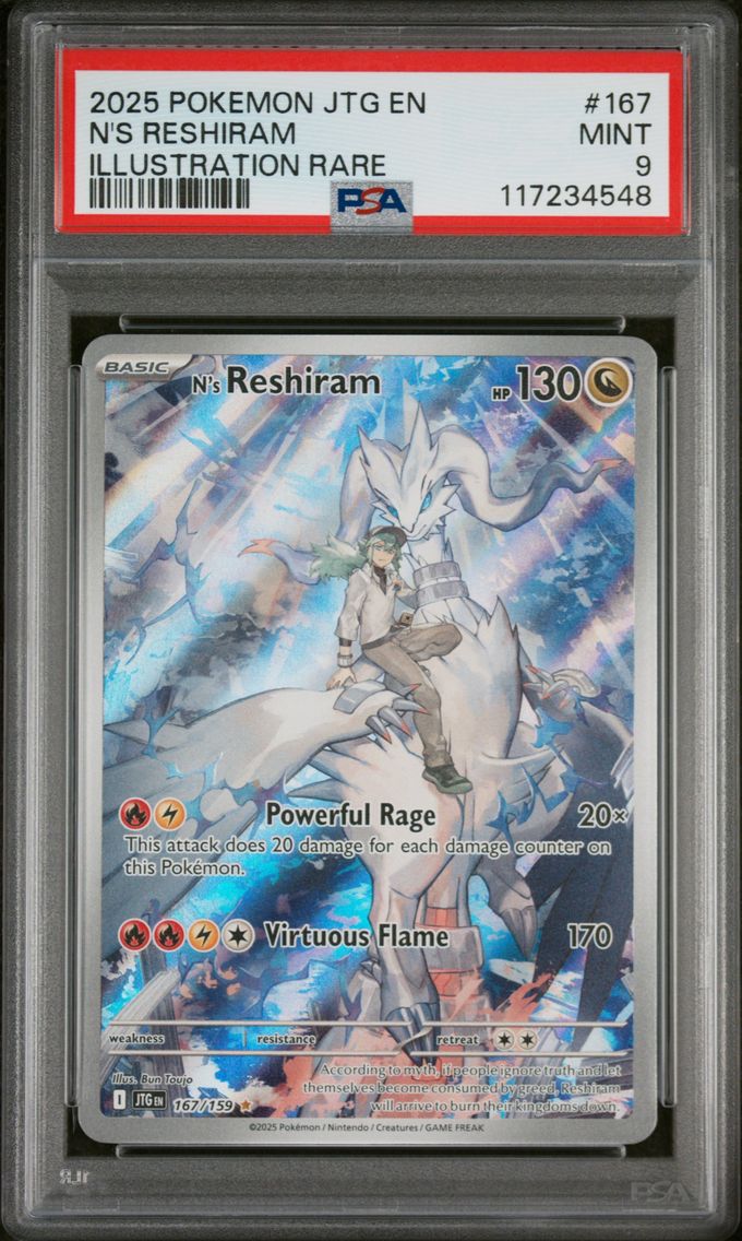 2025 #167 N's Reshiram PSA 9 Jtg EN-Journey Together