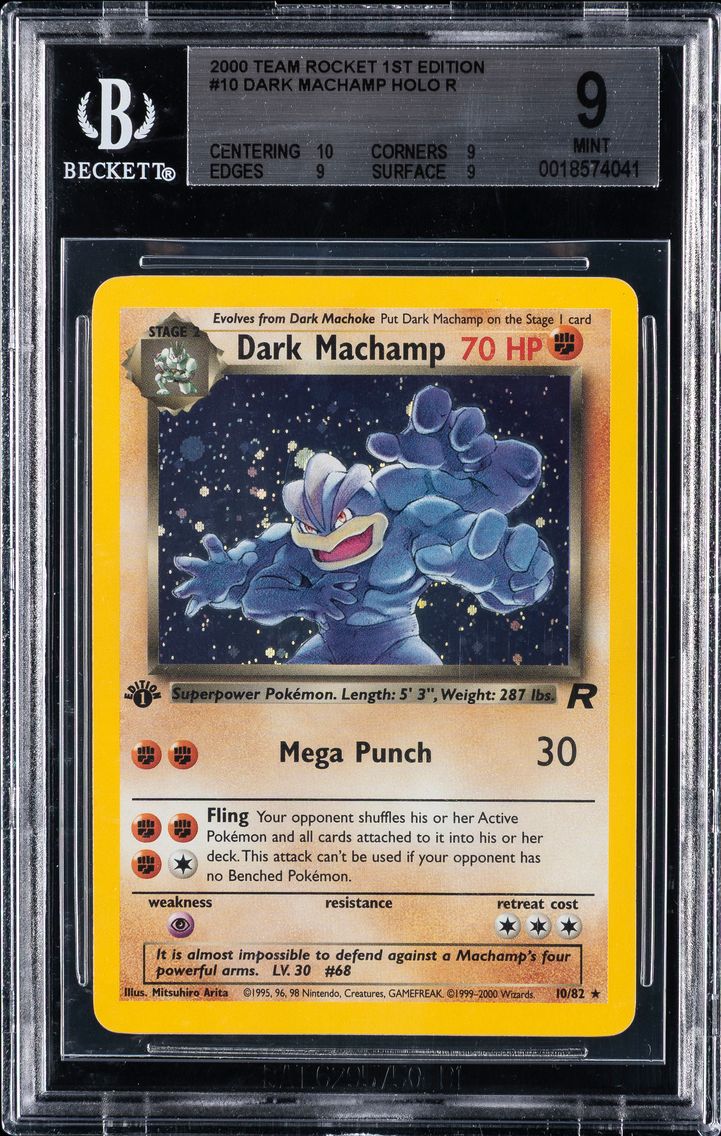 2000 #10 Dark Machamp-Holo 1st Edition BGS 9 Rocket Pokemon