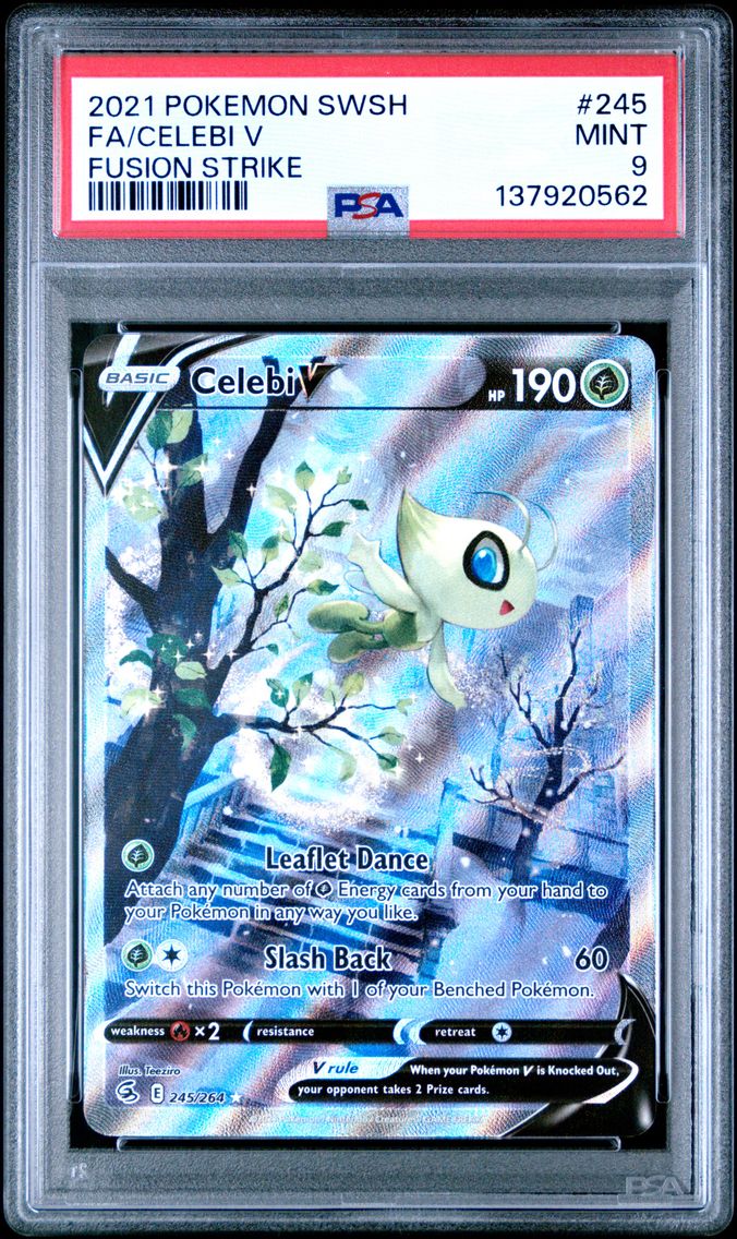 2021 #245 Full Art/Celebi V PSA 9 Sword & Shield Fusion Strike Pokemon