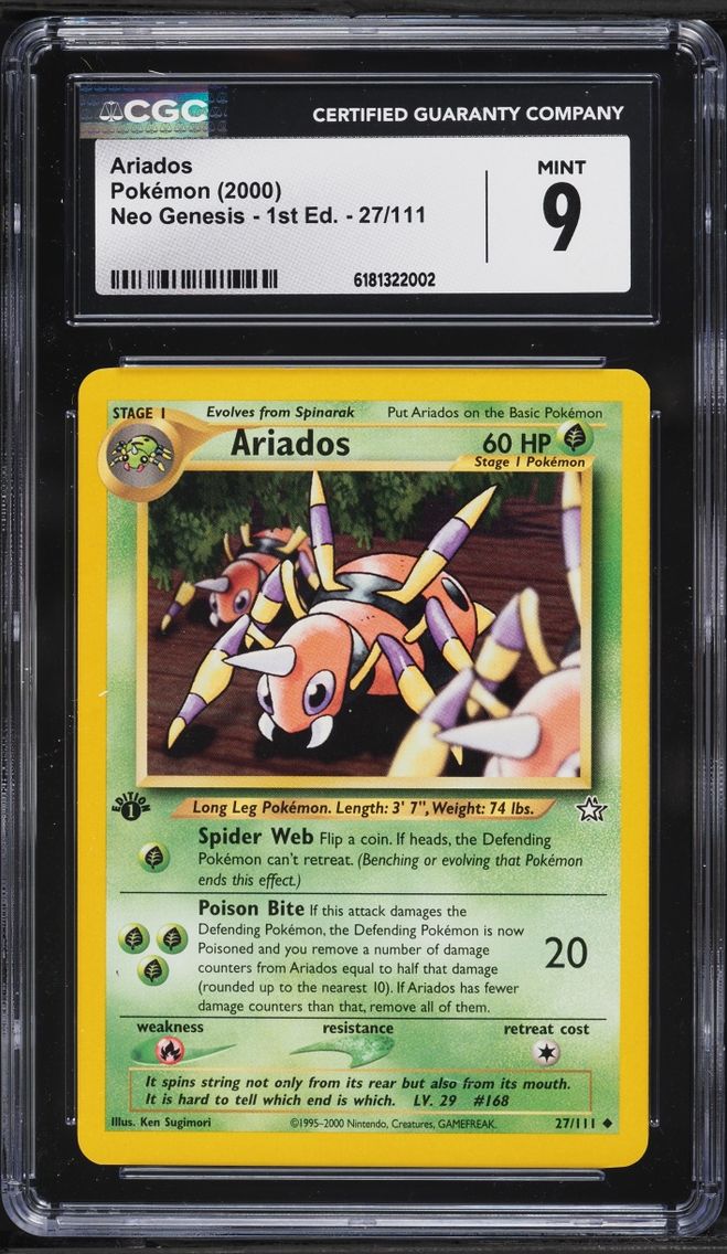 2000 #27 Ariados CGC 9 Pokemon Neo Genesis 1st Edition