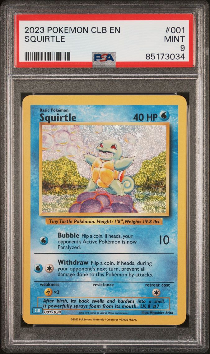 2023 #001 Squirtle PSA 9 Clb-Trading Card Game Classic Blastoise & Suicune EX Deck