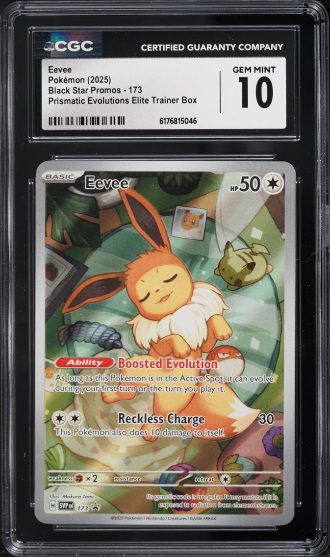 2025 Pokemon Scarlet & Violet Promo Prismatic Evolutions ETB Full Art Eevee #173 CGC 10 GEM