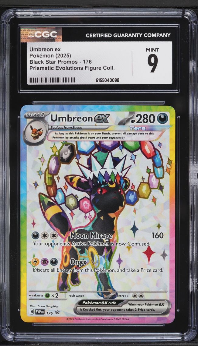 2025 Pokemon SV Promo Prismatic Evolutions Figure Collection Full Art Umbreon EX #176 CGC 9