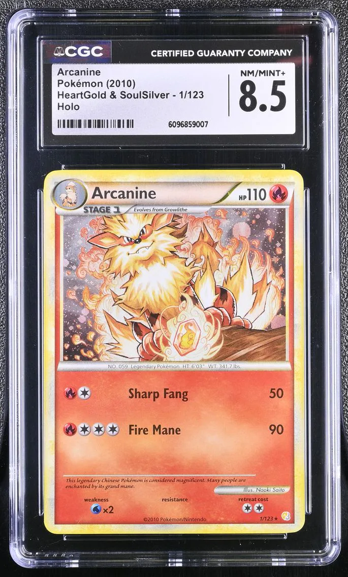 2010 #1 Arcanine CGC 8.5 HeartGold & SoulSilver - English