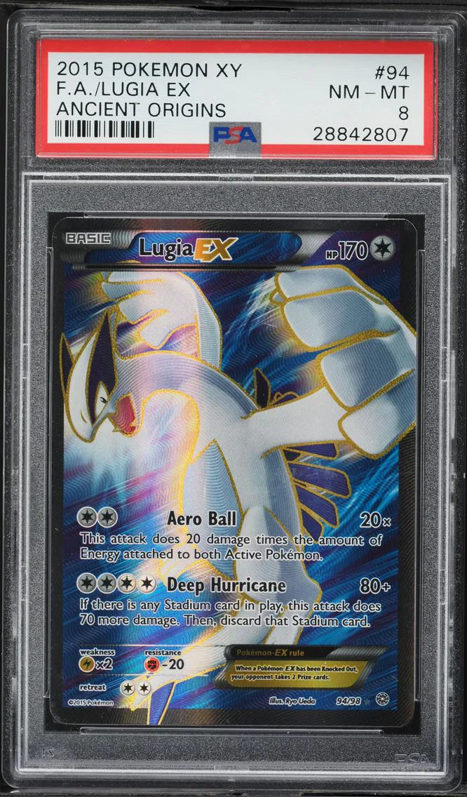 2015 #94 Full Art/Lugia EX PSA 8 XY Ancient Origins Pokemon