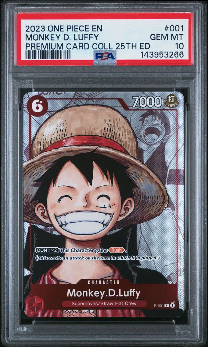2023 #001 Monkey D. Luffy PSA 10 One Piece Premium Card Collection 25th Edition