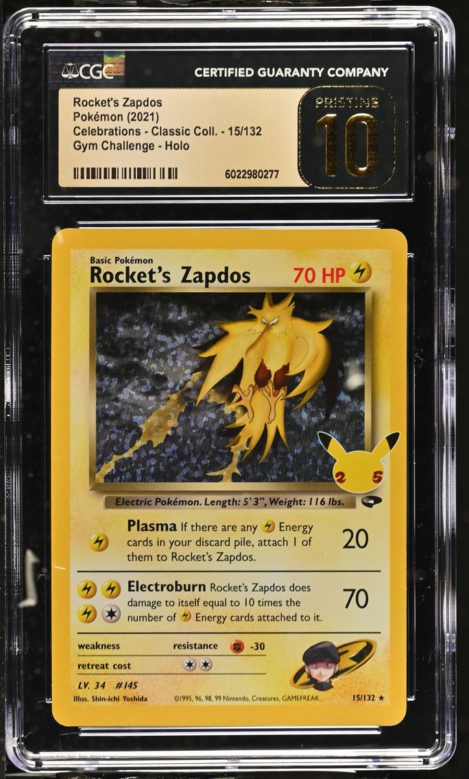 2021 #15 Rocket's Zapdos CGC 10 Pristine Celebrations - Classic Collection - English