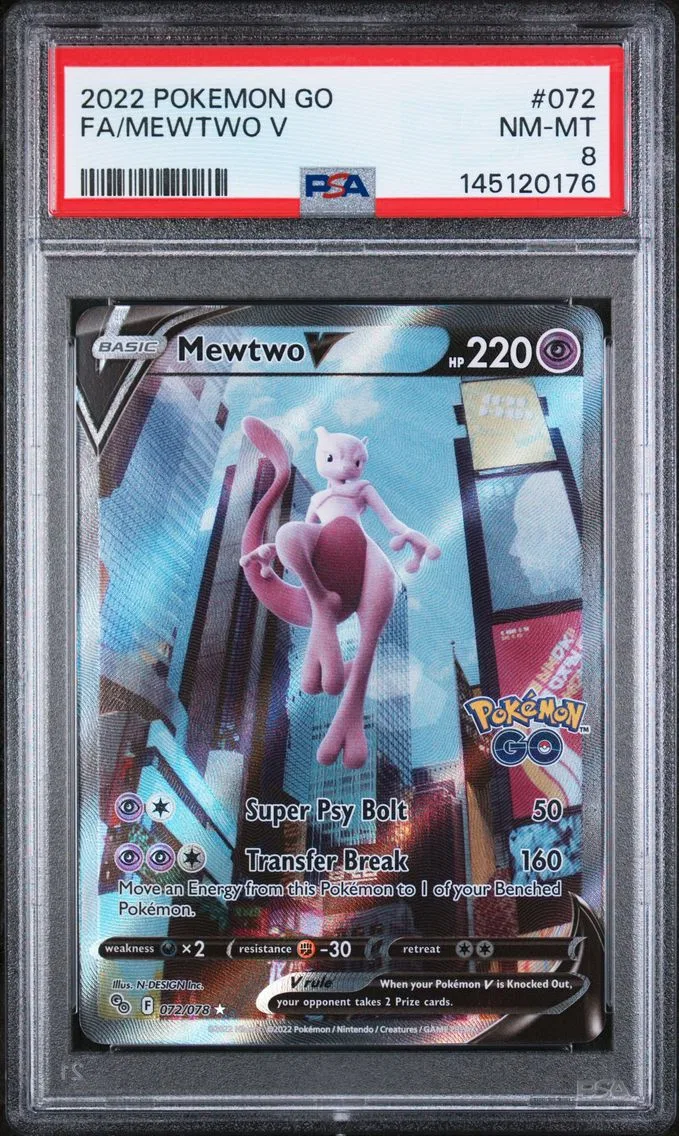 2022 #072 Full Art/Mewtwo V PSA 8 Go