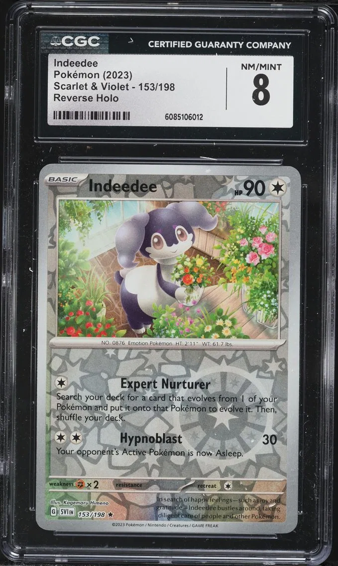 2023 #153 Indeedee Reverse Holo CGC 8 Svi EN-Scarlet & Violet Pokemon