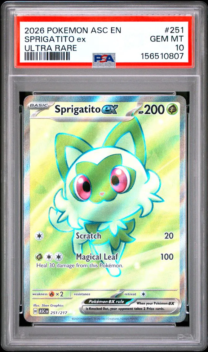 2026 #251 Sprigatito EX PSA 10 Asc EN-Ascended Heroes