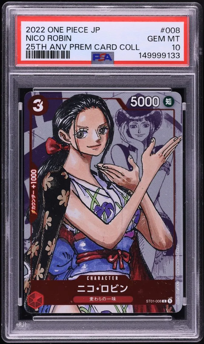 2022 #ST01-008 Nico Robin PSA 10 One Piece Japanese Premium 25th Anniversary Manga Alt Art