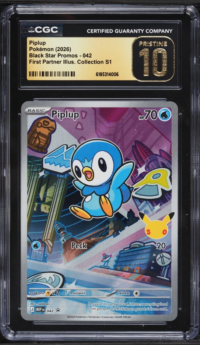 2026 #42 Piplup CGC 10 Pokemon Mega Promo First Partner Illustration Full Art
