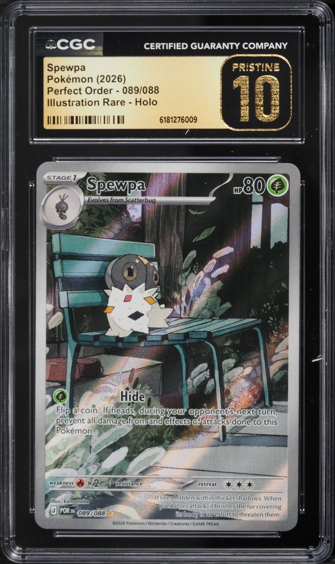 2026 Pokemon Mega Evolution Perfect Order IR Spewpa #89 CGC 10 PRISTINE