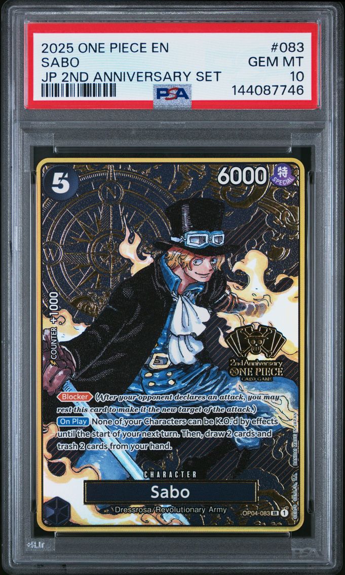 2025 #083 Sabo PSA 10 One Piece Japanese 2nd Anniversary Set