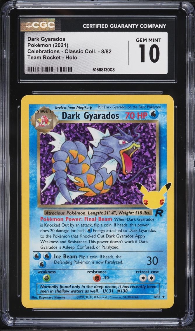 2021 Pokemon Sword & Shield Celebrations Classic Holo Dark Gyarados #8 CGC 10 GEM MINT