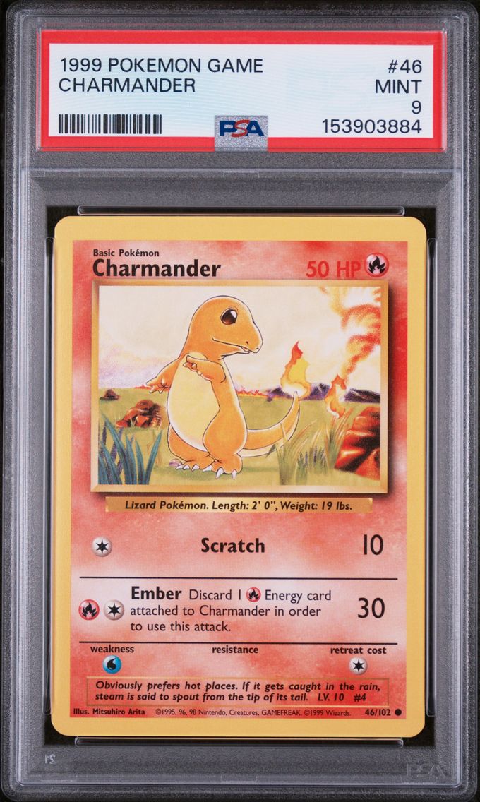 1999 #46 Charmander PSA 9 Game