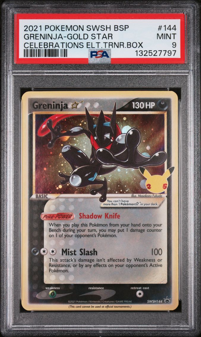 2021 #144 Greninja-Gold Star PSA 9 Swsh Black Star Promo