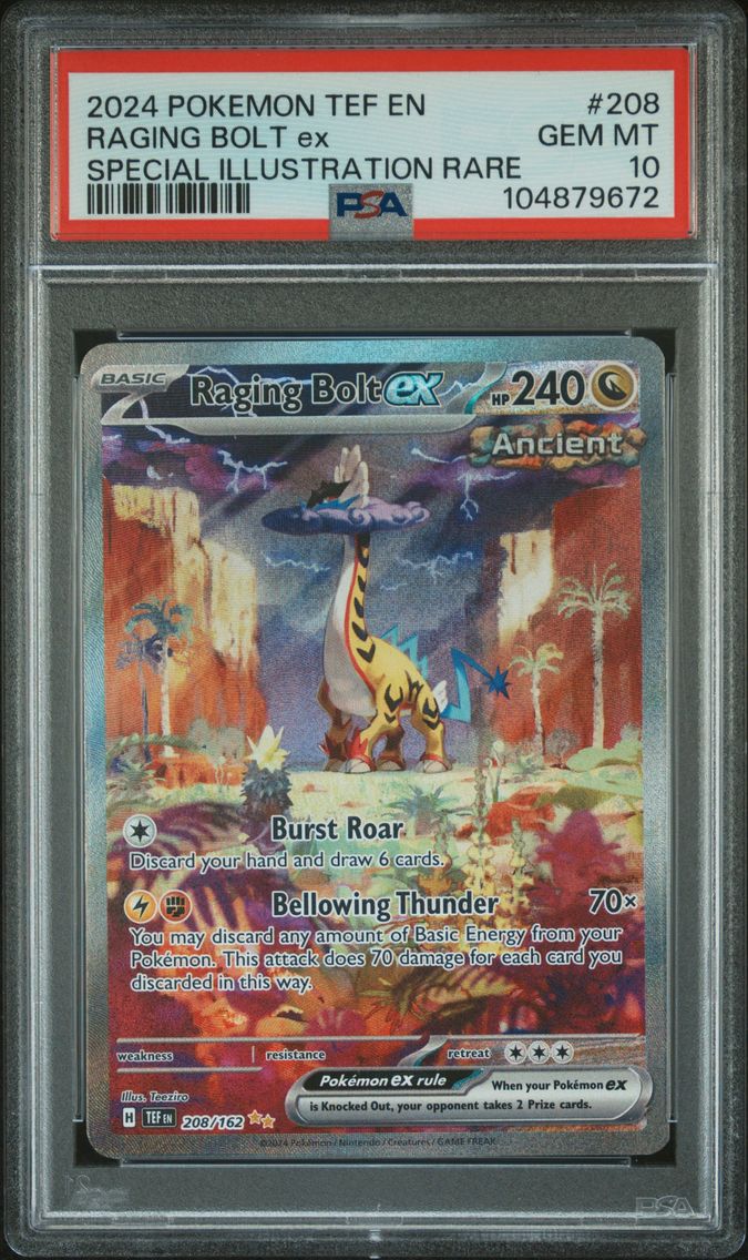 2024 #208 Raging Bolt EX PSA 10 Tef EN-Temporal Forces Pokemon