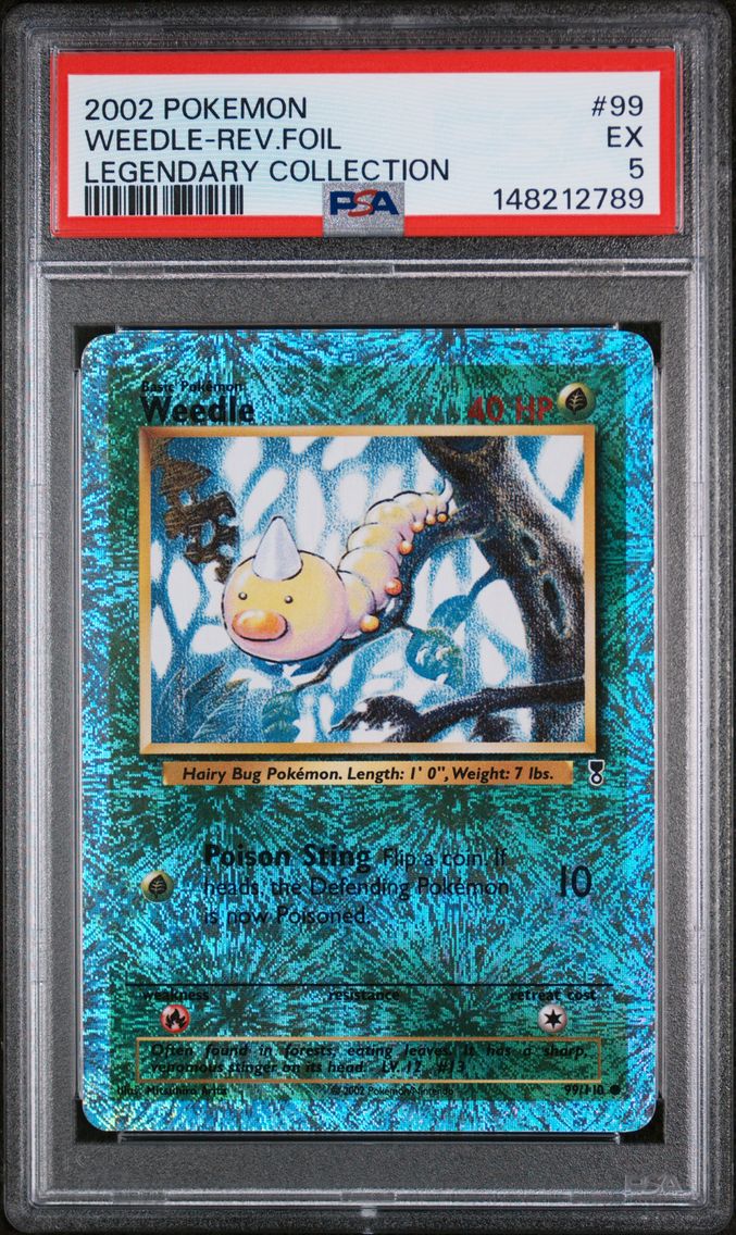 2002 #99 Weedle-Reverse Foil PSA 5 Legendary Collection