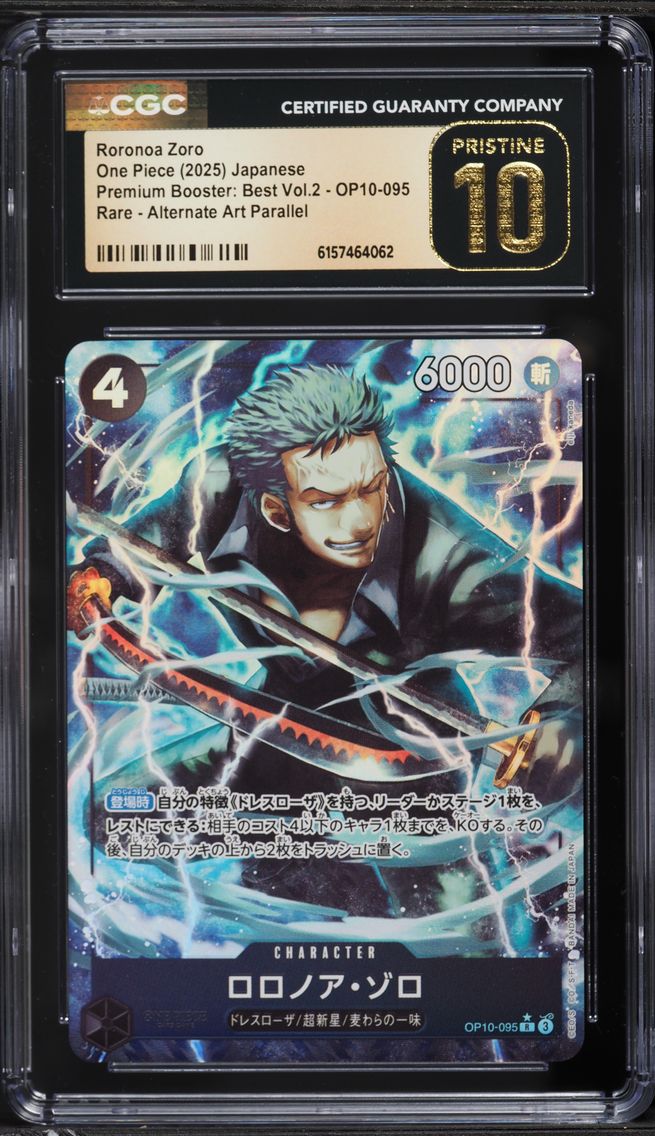 2025 #OP10-095 Alt Art Roronoa Zoro CGC 10 PRISTINE Premium Best Vol.2 One Piece