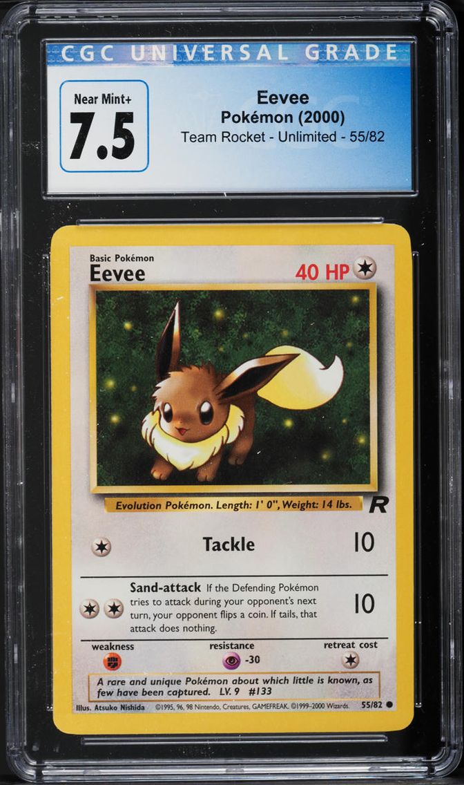 2000 Pokemon Team Rocket Eevee #55 CGC 7.5 NRMT+