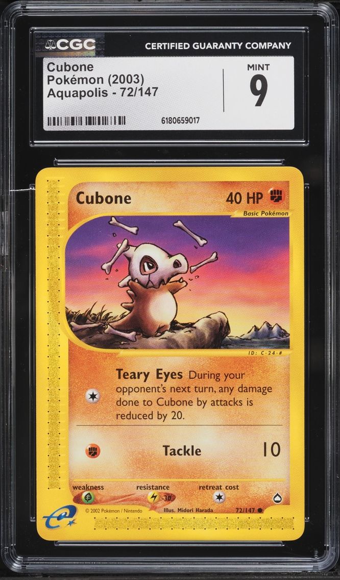 2003 Pokemon Aquapolis Cubone #72 CGC 9 MINT