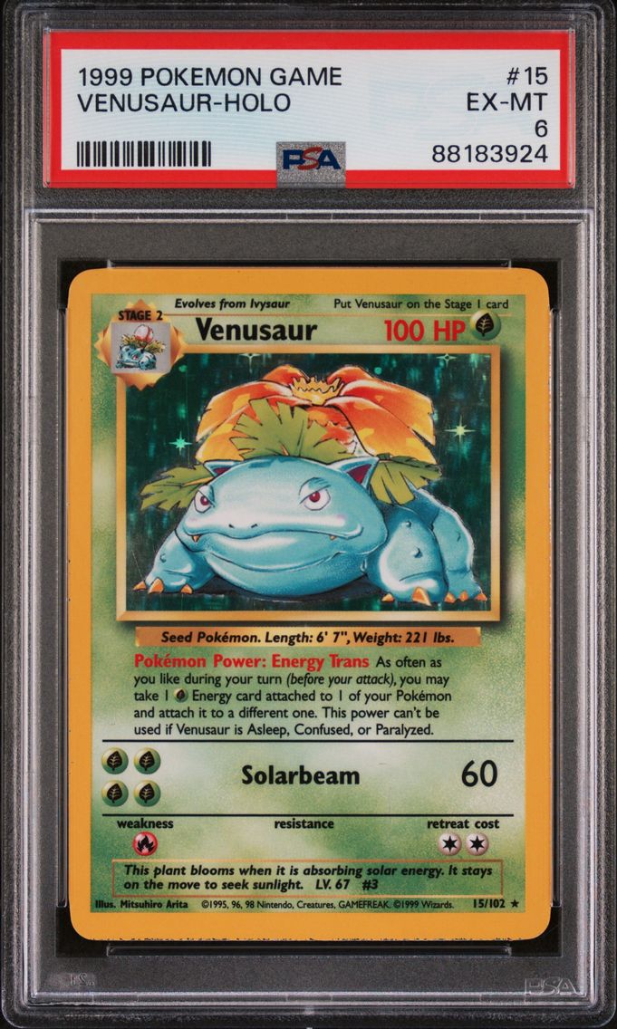 1999 #15 Venusaur-Holo PSA 6 Game Pokemon