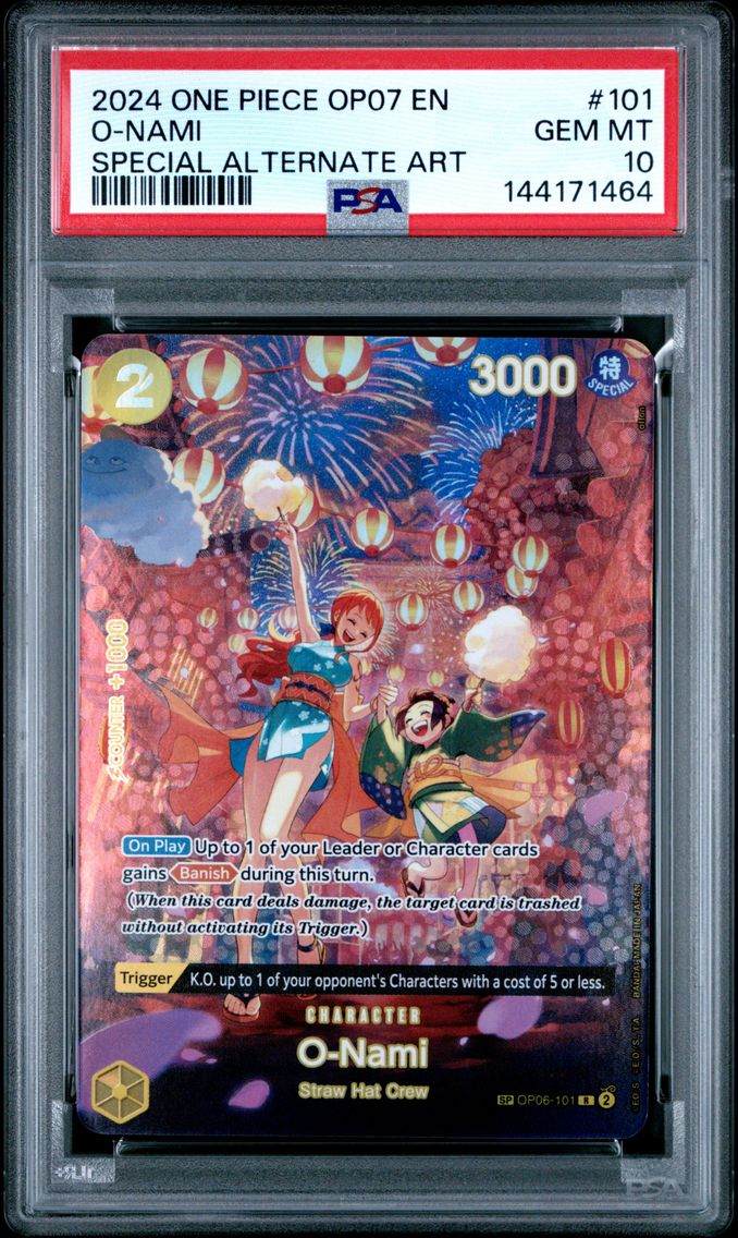 2024 #101 O-Nami PSA 10 One Piece OP07-500 Years in the Future