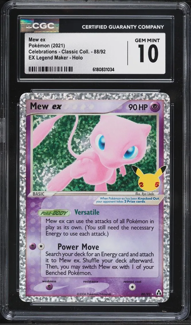 2021 Pokemon Sword & Shield Celebrations Classic Collection Holo Mew Ex #88 CGC 10 GEM MINT