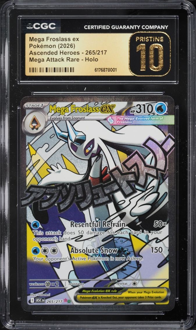 2026 Pokemon Mega Evolution Ascended Heroes MA Mega Froslass Ex #265 CGC 10 PRISTINE