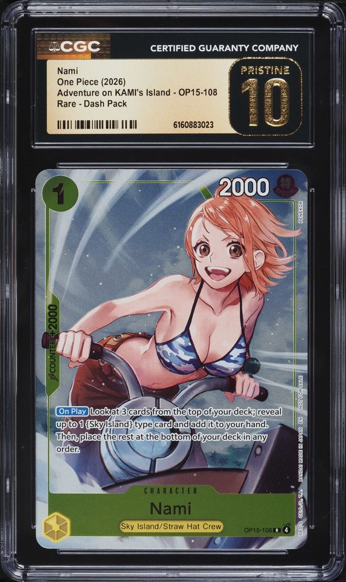 2026 One Piece Adventure On KAMI's Island Dash Pack Nami #OP15-108 CGC 10 PRISTINE