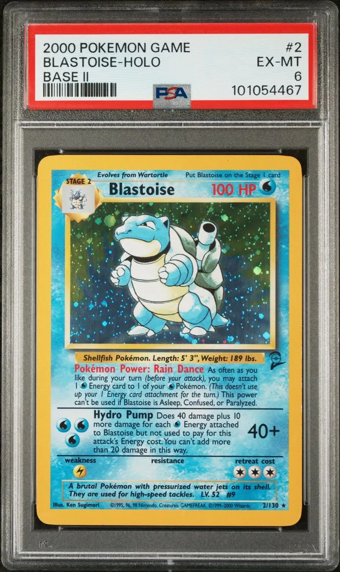 2000 #2 BLASTOISE-HOLO PSA 6 POKEMON GAME BASE II