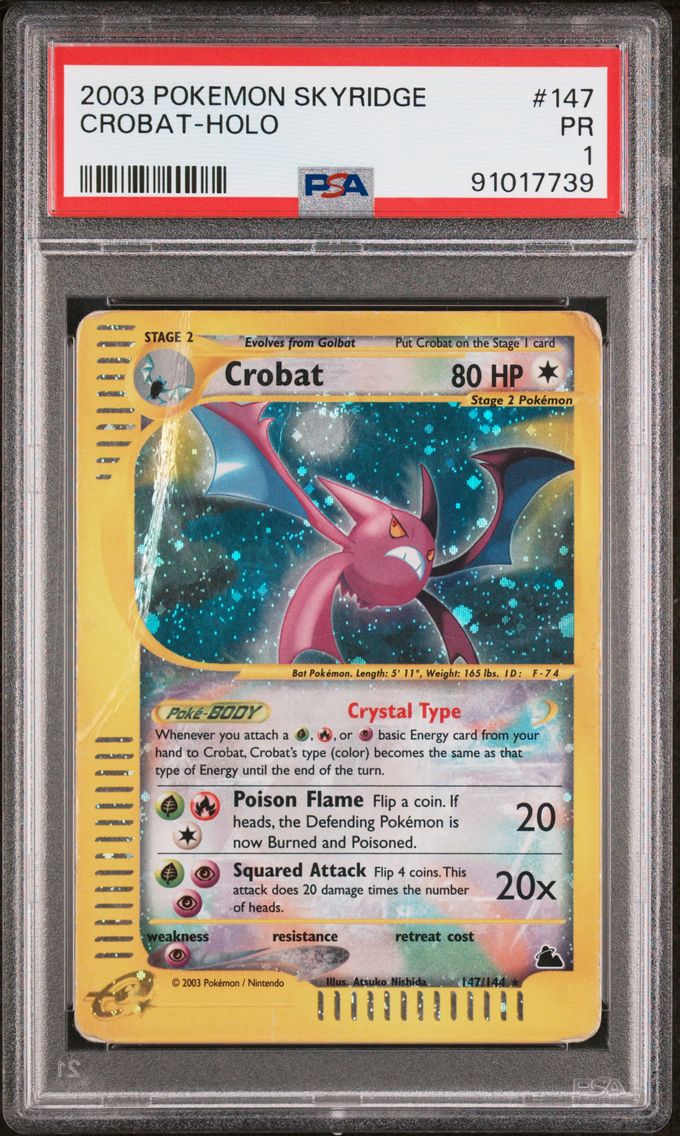 2003 #147 Crobat-Holo PSA 1 Skyridge Pokemon