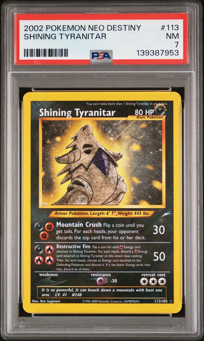2002 #113 Shining Tyranitar PSA 7 Neo Destiny Pokemon