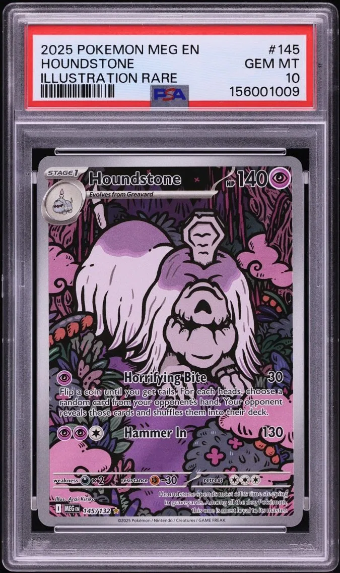 2025 Pokemon Mega Evolution IR Houndstone #145 PSA 10 GEM MINT